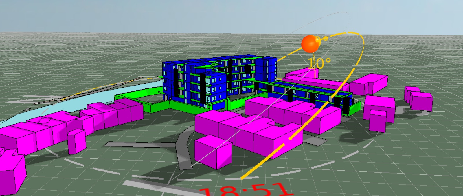 Energy model of the Orchard Road development within its site context