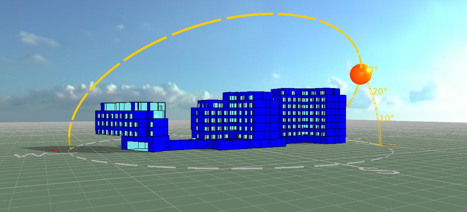 Shading study across the full Prussia Street development