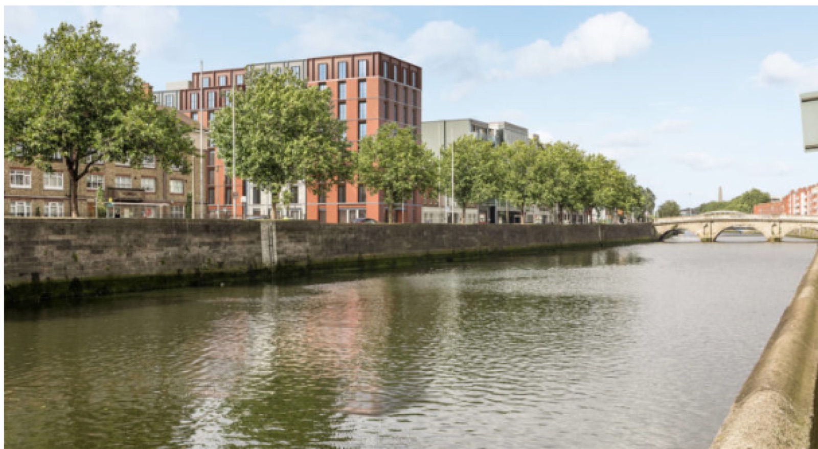 The Ushers Quay hotel viewed across the River Liffey